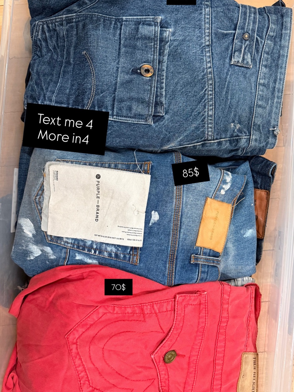 G-Star Blue and Red Relaxed Jeans